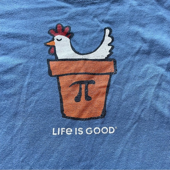 Life Is Good Blue Tee with Inspirational Patch - Picture 3 of 5